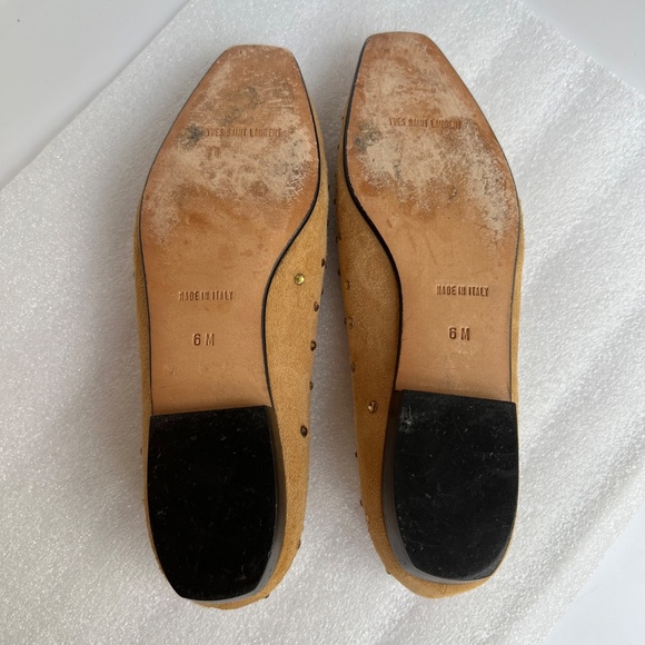 Yves Saint Laurent Ballet Flat Tan Suede / Rhinestone Size US 6M - Picture 7 of 13